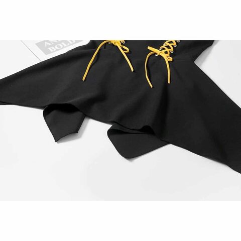 Sexy Lace Up Gothic Tube Dress - The Black Ravens