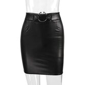 Sexy Leather Pencil Mini Skirt - The Black Ravens