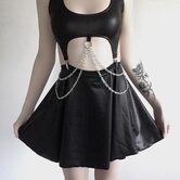Sexy Leather Top Skirt Set - The Black Ravens