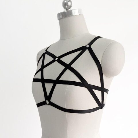 Sexy Punk Rock Pentagram Bra Cage - The Black Ravens