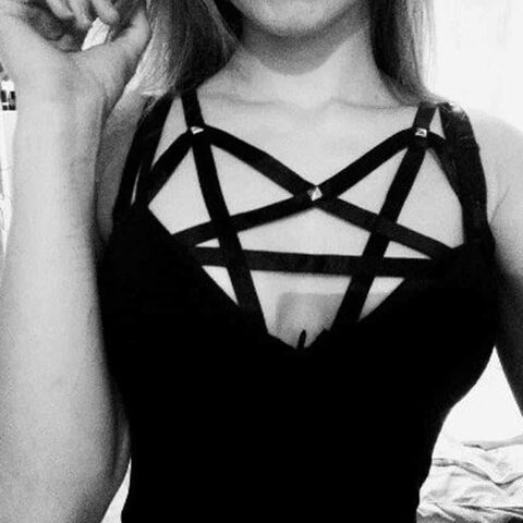 Sexy Punk Rock Pentagram Bra Cage - The Black Ravens