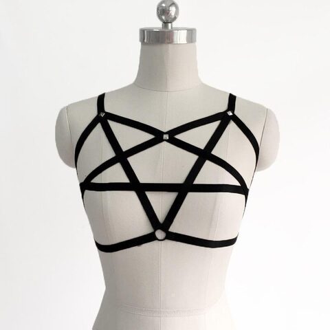 Sexy Punk Rock Pentagram Bra Cage - The Black Ravens