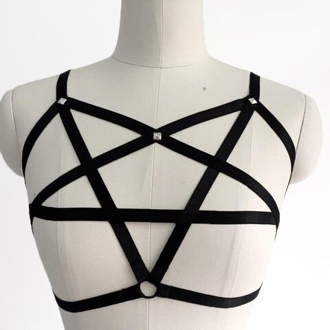 Sexy Punk Rock Pentagram Bra Cage - The Black Ravens