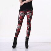 Sexy Red Skull Fitness Leggings - The Black Ravens