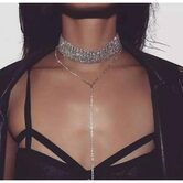 Sexy Silver, Black, Gold, and Red Diamond Pendant Chokers - The Black Ravens