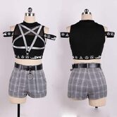 Sexy Silver Pentagram Crop Top - The Black Ravens