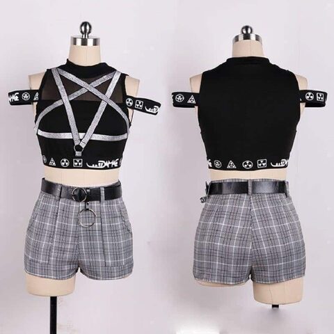 Sexy Silver Pentagram Crop Top - The Black Ravens