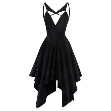 Sexy Star-Straps Ladies Asymmetrical Cocktail Dress - The Black Ravens