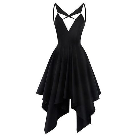 Sexy Star-Straps Ladies Asymmetrical Cocktail - The Black Ravens