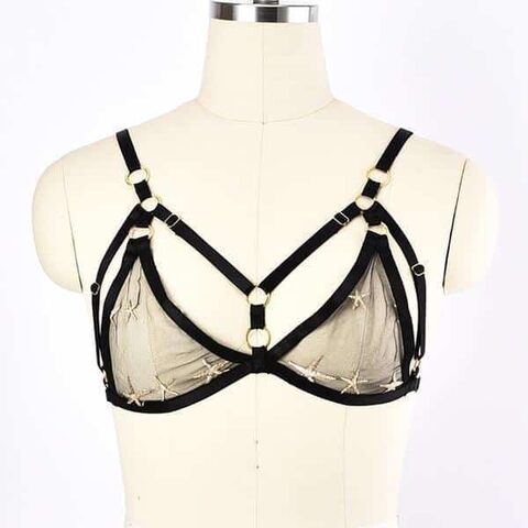 Sexy Starry See-Through Bra Lingerie - The Black Ravens