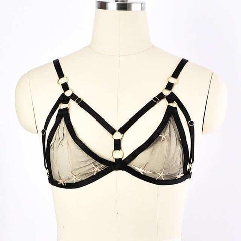 Sexy Starry See-Through Bra Lingerie - The Black Ravens
