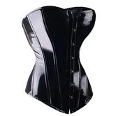 Sexy Wet Look Body Shaper Overbust Corset - The Black Ravens