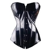 Sexy Wet Look Body Shaper Overbust Corset - The Black Ravens