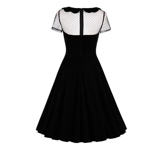 Sexy Women's Open Collar Dark Dress - The Black Ravens