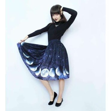 Solar Print Pastel Goth Skirt - The Black Ravens