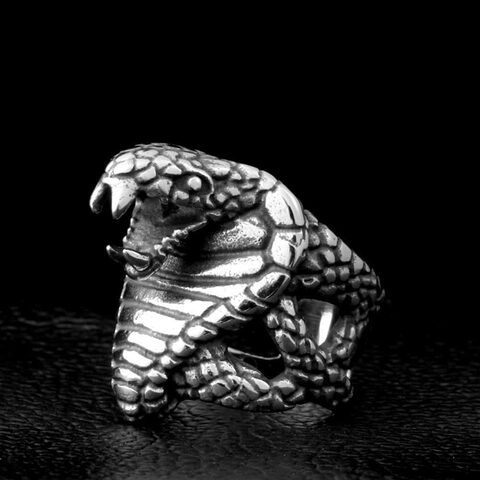 Stainless Steel Cobra Snake Punk Ring - The Black Ravens