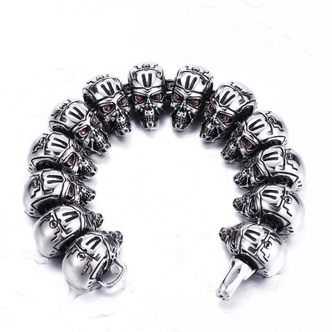 Stainless Steel Robot Skull Bracelet For Men - The Black Ravens