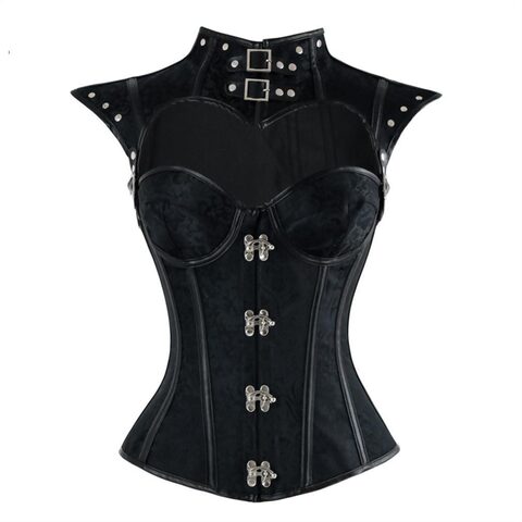 Steampunk Black Punk Vintage Corset - The Black Ravens