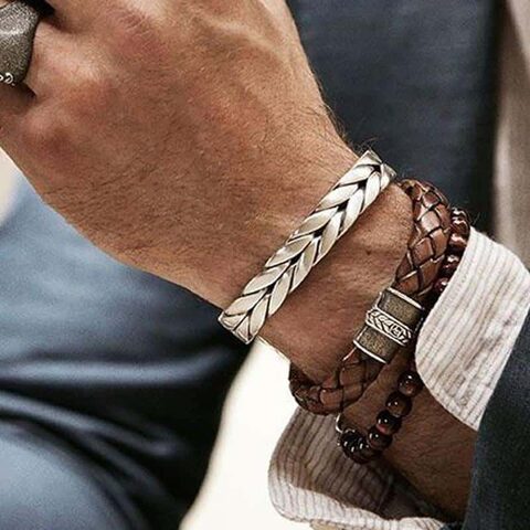Strong Titanium Braided Rope Style Bracelets For Guys - The Black Ravens