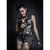Studded Skull Leather Finger Gloves - The Black Ravens