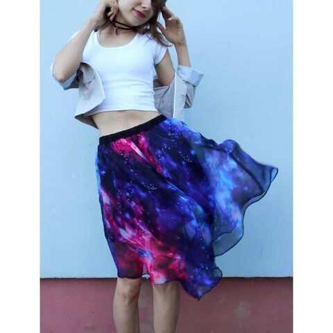 Stunning Bright Starry Space Skirt - The Black Ravens