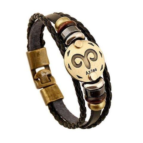 Stunning Unisex Rocker Astrology Leather Bracelets - The Black Ravens