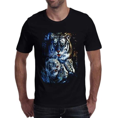 Stunning White Tiger Short Sleeve T-Shirt - The Black Ravens