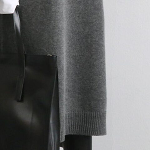 Stylish and Cozy Knitted Office Dress - The Black Ravens