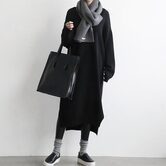 Stylish and Cozy Knitted Office Dress - The Black Ravens
