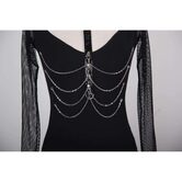 Stylish V-Neck Punk Lady's Top - The Black Ravens