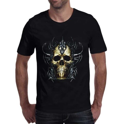 Summer Casual Short Sleeve Punk Skull Top - The Black Ravens