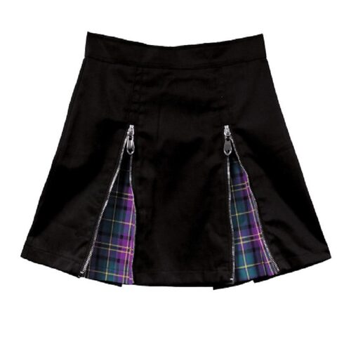 Summer Punk Plaid Mini Skirt - The Black Ravens