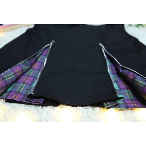 Summer Punk Plaid Mini Skirt - The Black Ravens