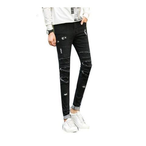 Super Slim Fit Emo Denim Pants For Men - The Black Ravens