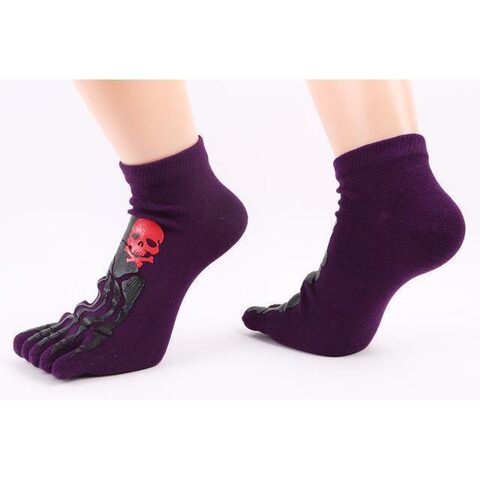 Thick Unisex Skeleton Print Cotton Knitted Foot Gloves - The Black Ravens