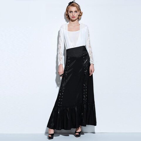 Traditional Sexy Black Trumpet Skirt - The Black Ravens