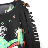 Trendy Loose Ladies' Graffiti Top - The Black Ravens