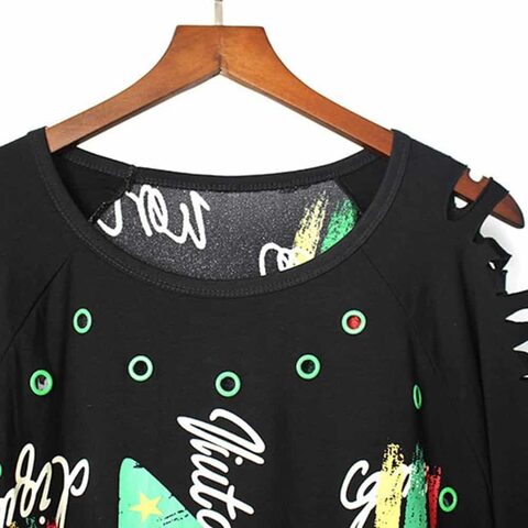Trendy Loose Ladies' Graffiti Top - The Black Ravens