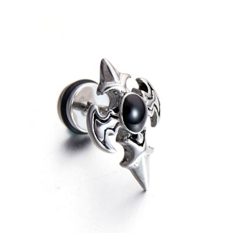 Unisex Crucifix Design Dark Earring Set - The Black Ravens