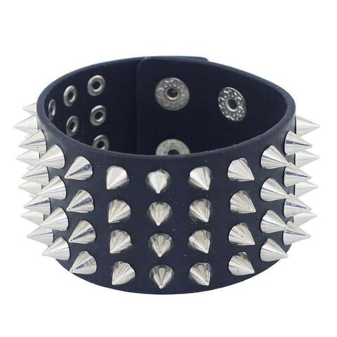 Unisex Four Row Spikey Cuffs - The Black Ravens