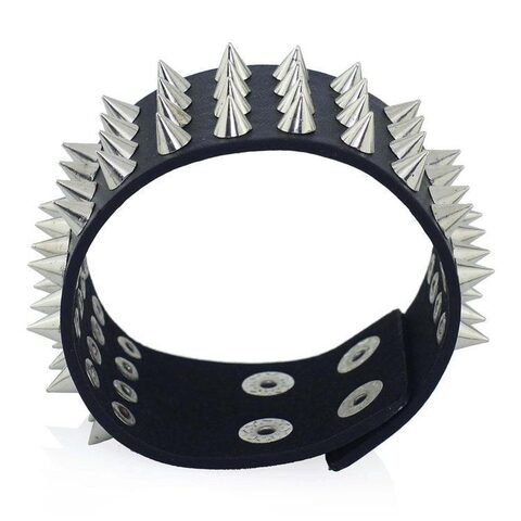 Unisex Four Row Spikey Cuffs - The Black Ravens