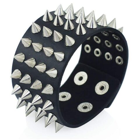 Unisex Four Row Spikey Cuffs - The Black Ravens