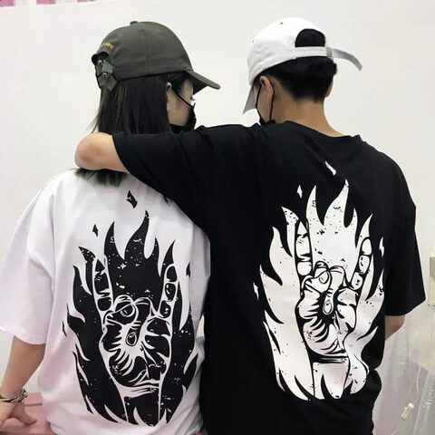 Unisex Rock On Flaming Tees - The Black Ravens