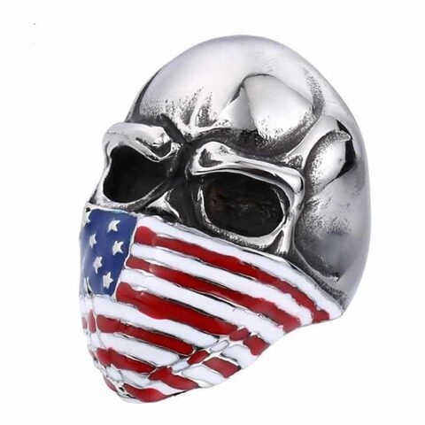 USA Skull Rings For Men - The Black Ravens
