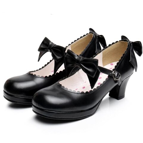 Vampire Princess Faux Leather Bowtie Shoes - The Black Ravens