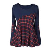 Vintage Blue Tartan Ladies' Top - The Black Ravens