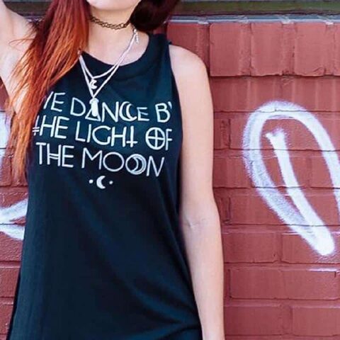 WE DANCE BY THE LIGHT OF THE MOON' Sleeveless Tees - The Black Ravens