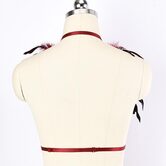 Wine Red Ladies' Feather Bust Cage - The Black Ravens