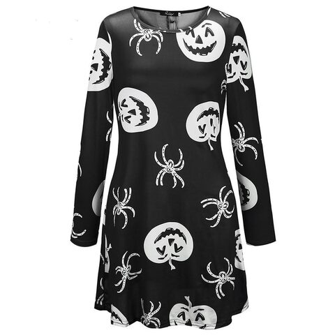 Witches' Gothic Pumpkin Halloween Dress - The Black Ravens