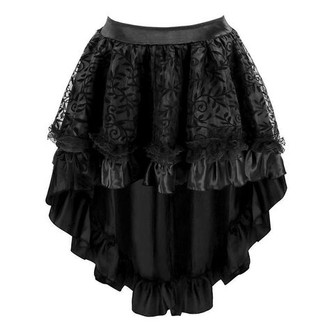 Women's Asymmetrical Mesh Lace Skirts - Available In Plus Size - The Black Ravens
